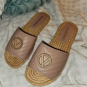 Valentino Women's Brown Espadrille Slides